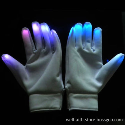 Flashing Gloves Glow 7 Mode LED Rave Light Finger Lighting MittNew